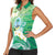 Hafa Adai Guam Chamorro Personalized Women Sleeveless Polo Shirt Summer Green Latte Stone with Guasali - Polynesian Pride