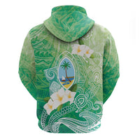 Hafa Adai Guam Chamorro Personalized Zip Hoodie Summer Green Latte Stone with Guasali - Polynesian Pride