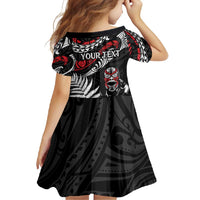 New Zealand Maori Rugby Personalised Family Matching Mermaid Dress and Hawaiian Shirt Ta Moko Silver Fern LT7 - Polynesian Pride