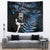 New Zealand Maori Rugby Personalised Tapestry Ta Moko Silver Fern - Paua Blue