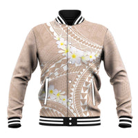 Polynesian Vintage Floral Baseball Jacket Beige Motifs - Polynesian Pride