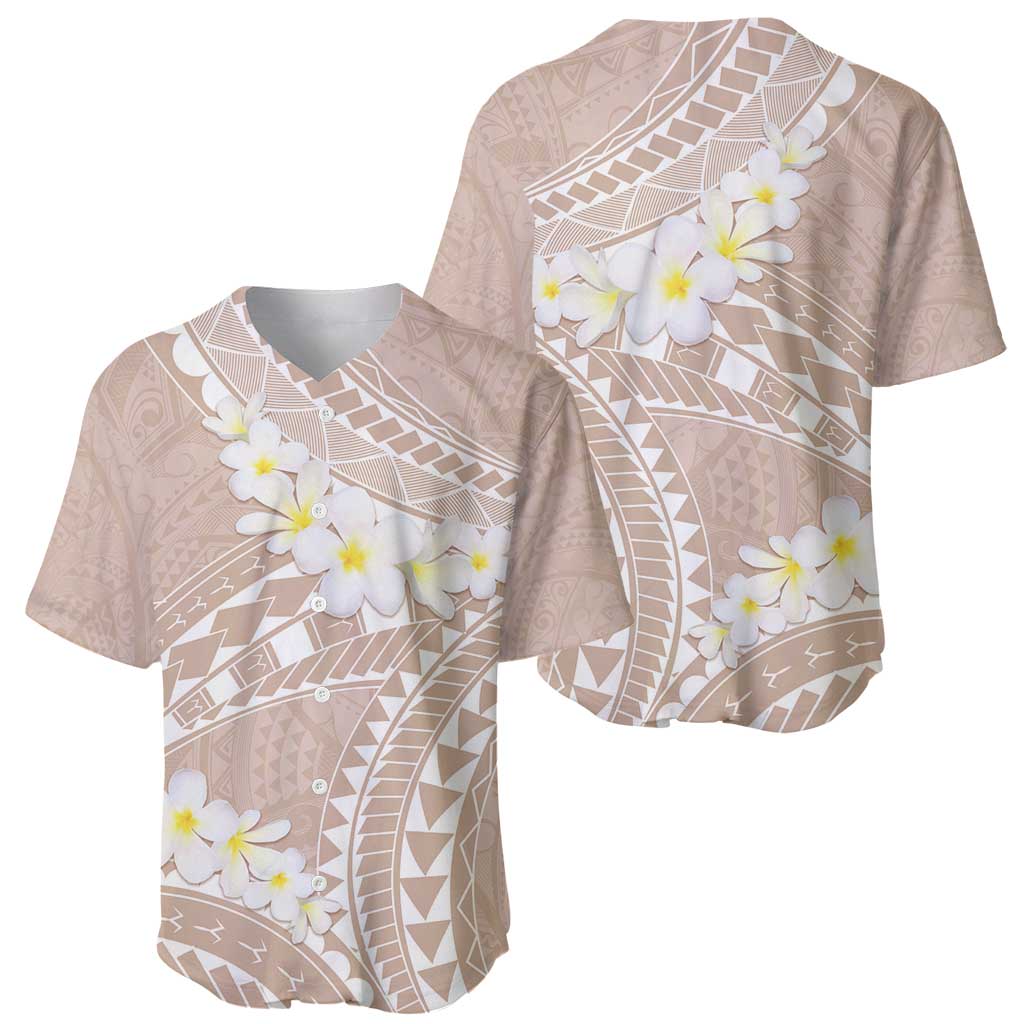 Polynesian Vintage Floral Baseball Jersey Beige Motifs - Polynesian Pride