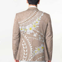 Polynesian Vintage Floral Blazer Beige Motifs - Polynesian Pride