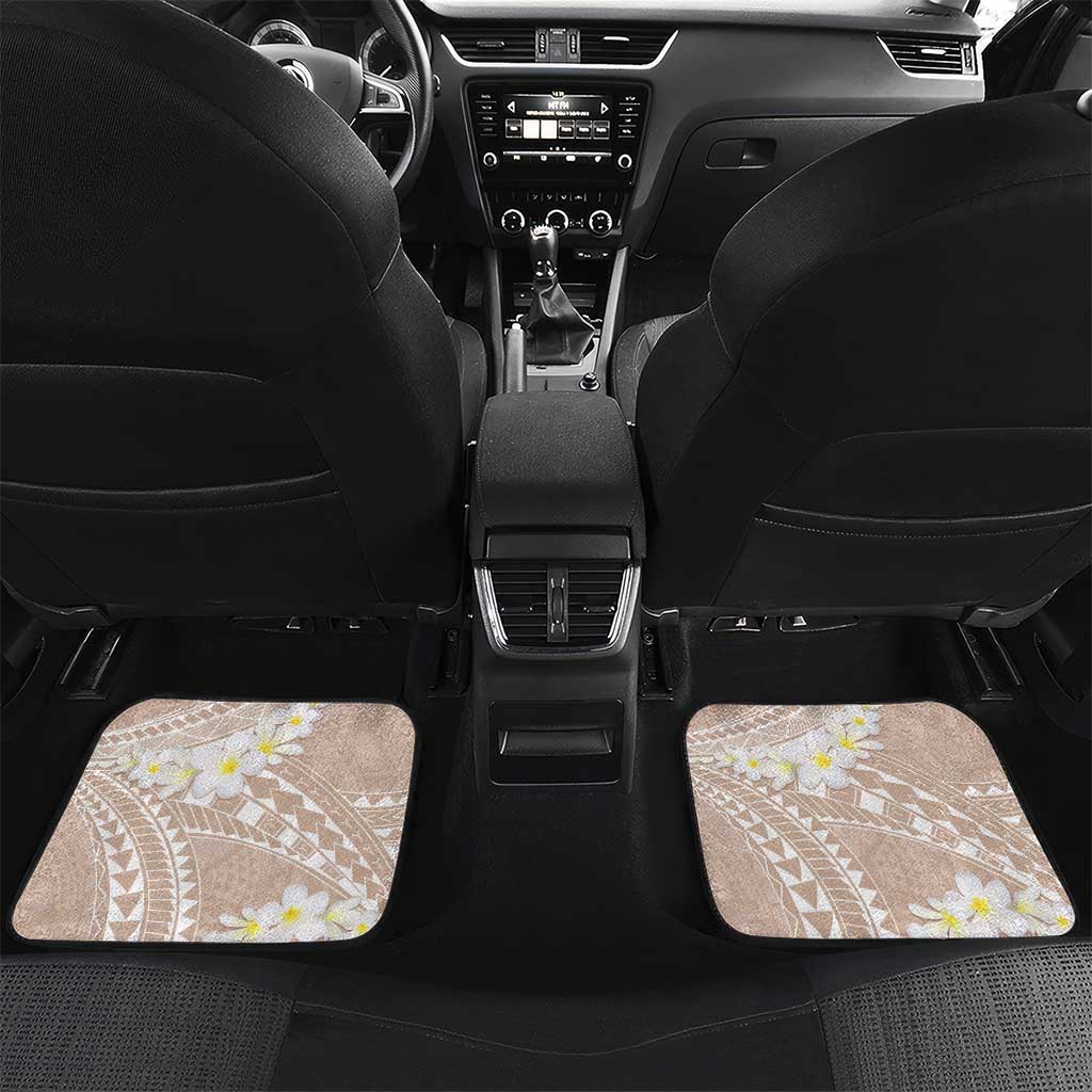Polynesian Vintage Floral Car Mats Beige Motifs - Polynesian Pride