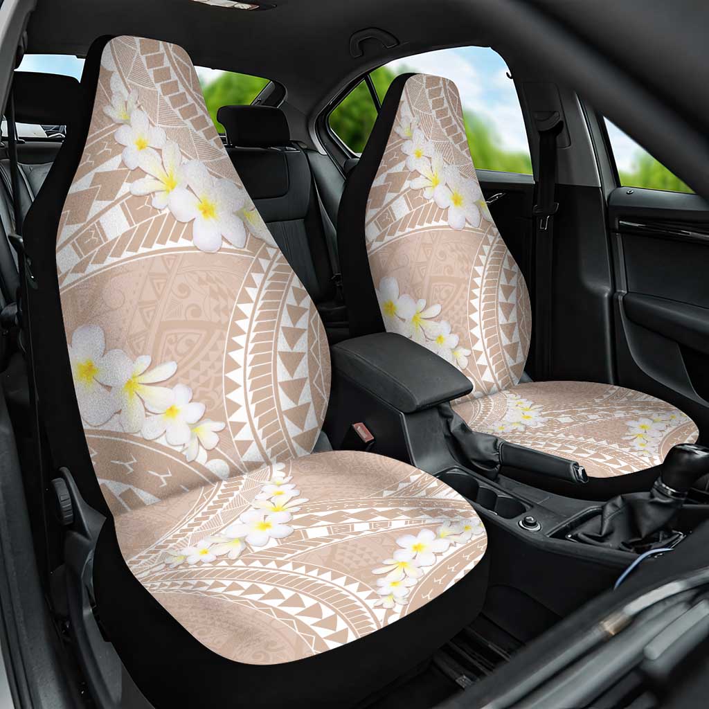 Polynesian Vintage Floral Car Seat Cover Beige Motifs LT7 One Size Beige - Polynesian Pride