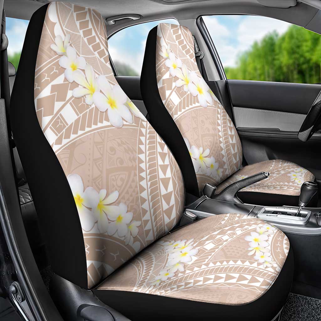 Polynesian Vintage Floral Car Seat Cover Beige Motifs LT7 - Polynesian Pride