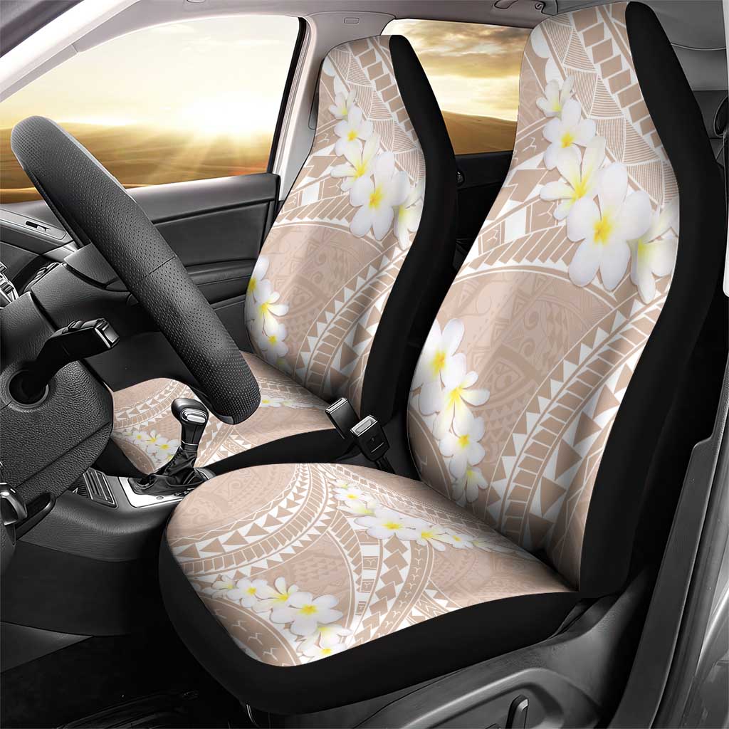Polynesian Vintage Floral Car Seat Cover Beige Motifs LT7 - Polynesian Pride