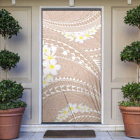Polynesian Vintage Floral Door Cover Beige Motifs - Polynesian Pride