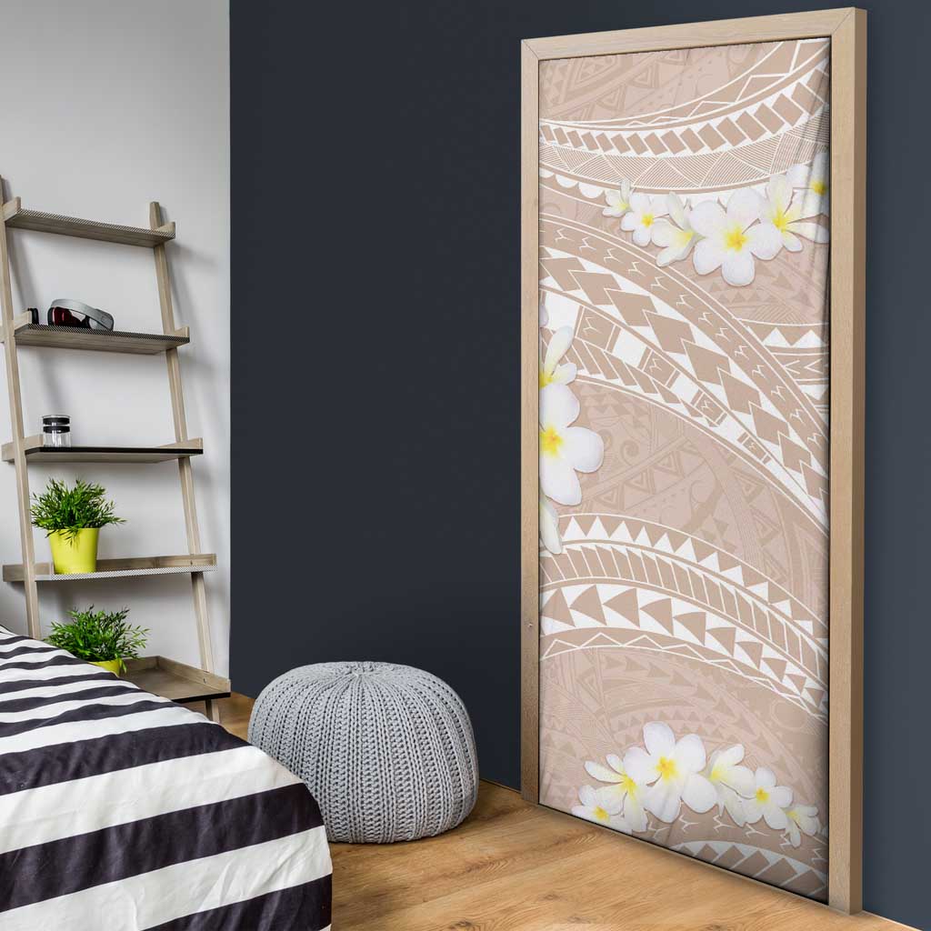 Polynesian Vintage Floral Door Cover Beige Motifs - Polynesian Pride