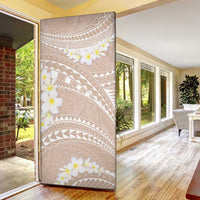 Polynesian Vintage Floral Door Cover Beige Motifs - Polynesian Pride