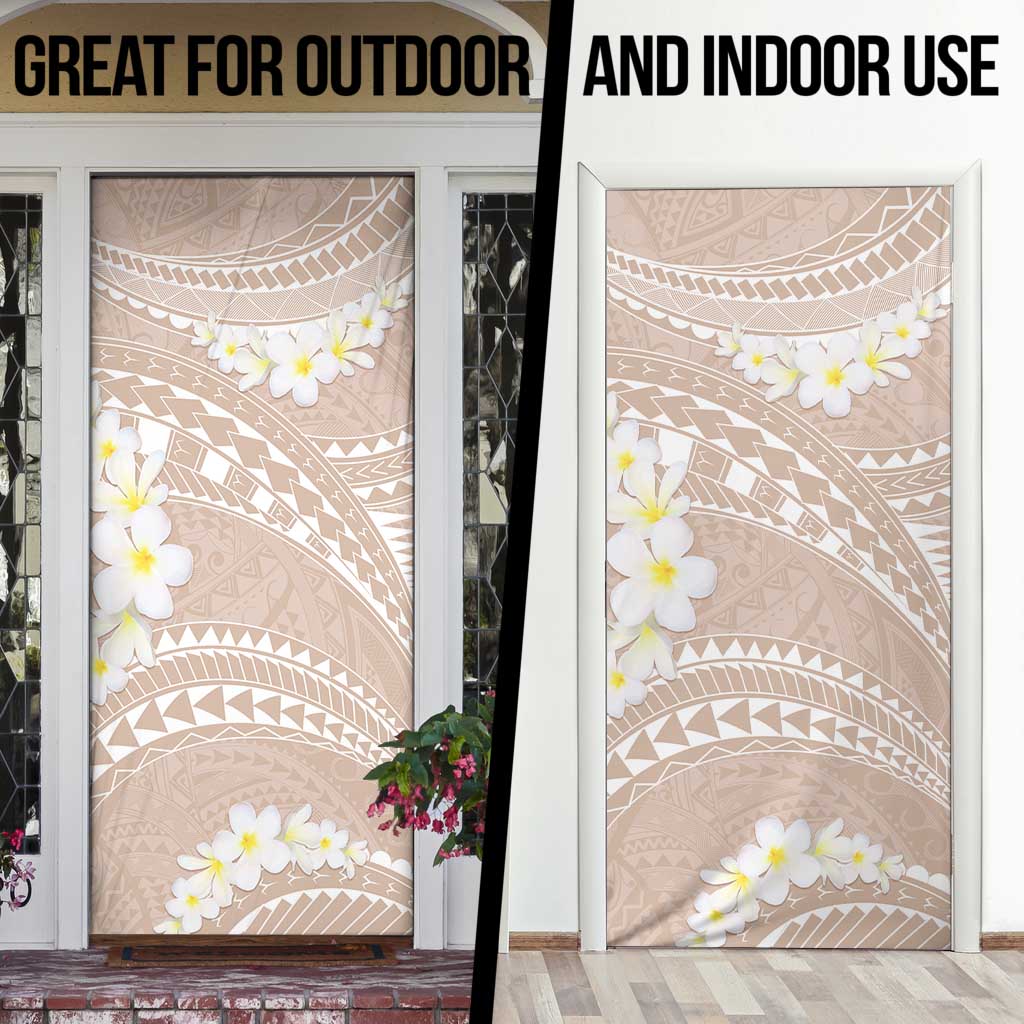 Polynesian Vintage Floral Door Cover Beige Motifs - Polynesian Pride