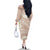 Polynesian Vintage Floral Family Matching Off The Shoulder Long Sleeve Dress and Hawaiian Shirt Beige Motifs - Polynesian Pride