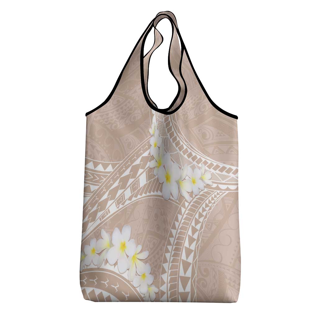 Polynesian Vintage Floral Grocery Bag Beige Motifs - Polynesian Pride