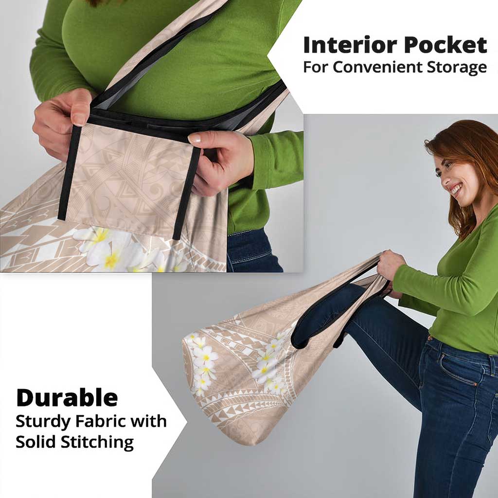 Polynesian Vintage Floral Grocery Bag Beige Motifs - Polynesian Pride