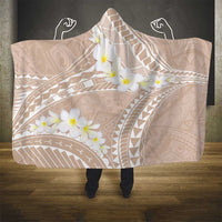 Polynesian Vintage Floral Hooded Blanket Beige Motifs - Polynesian Pride