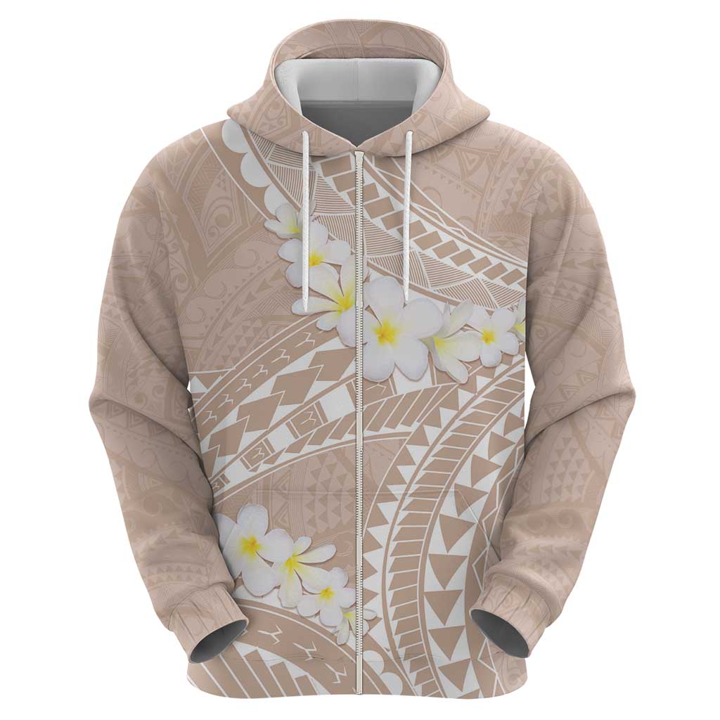 Polynesian Vintage Floral Hoodie Beige Motifs - Polynesian Pride