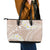 Polynesian Vintage Floral Leather Tote Bag Beige Motifs - Polynesian Pride