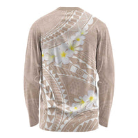 Polynesian Vintage Floral Long Sleeve Shirt Beige Motifs - Polynesian Pride
