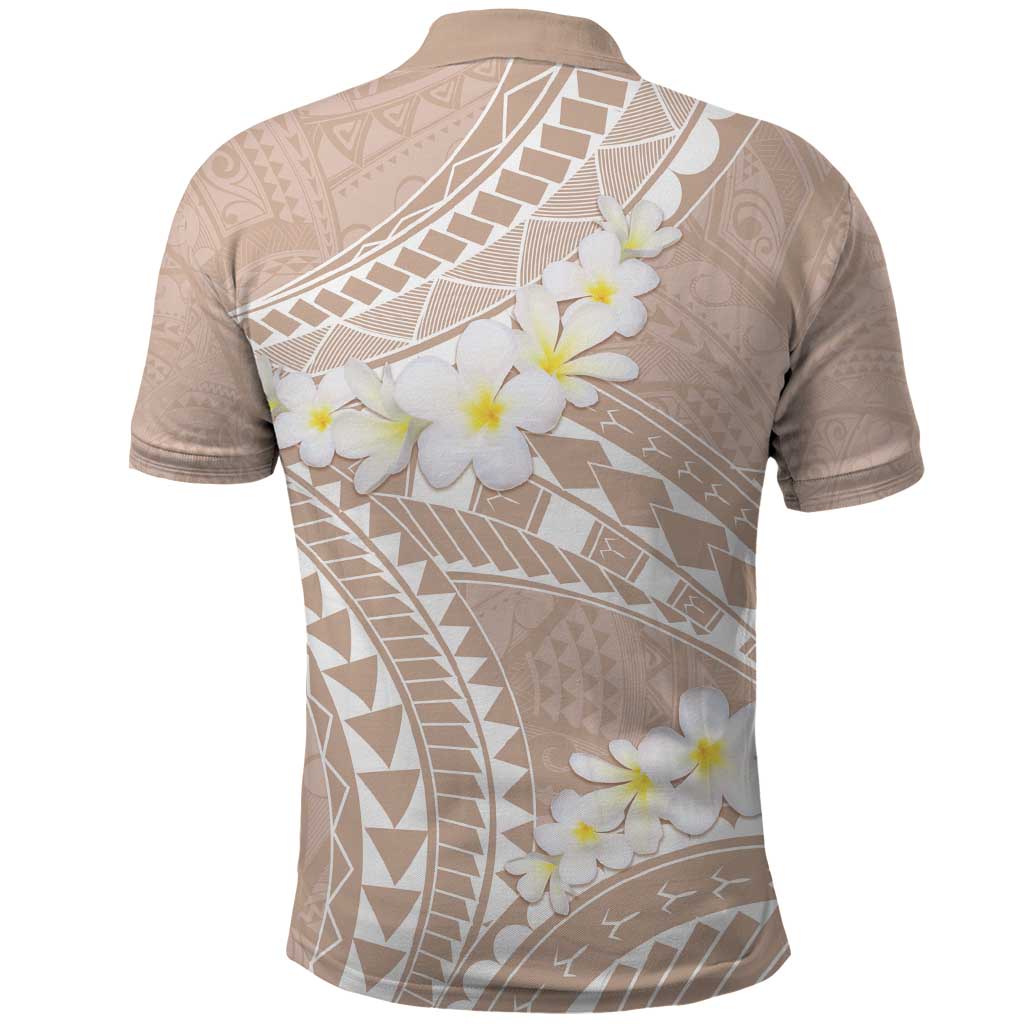 Polynesian Vintage Floral Polo Shirt Beige Motifs - Polynesian Pride