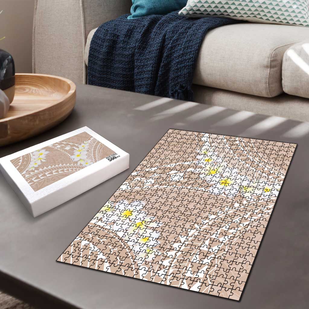 Polynesian Vintage Floral Puzzle Beige Motifs - Polynesian Pride