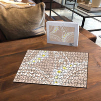 Polynesian Vintage Floral Puzzle Beige Motifs - Polynesian Pride