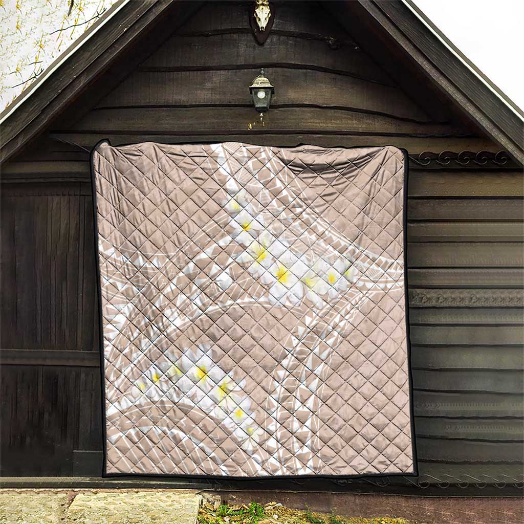 Polynesian Vintage Floral Quilt Beige Motifs - Polynesian Pride