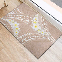 Polynesian Vintage Floral Rubber Doormat Beige Motifs - Polynesian Pride