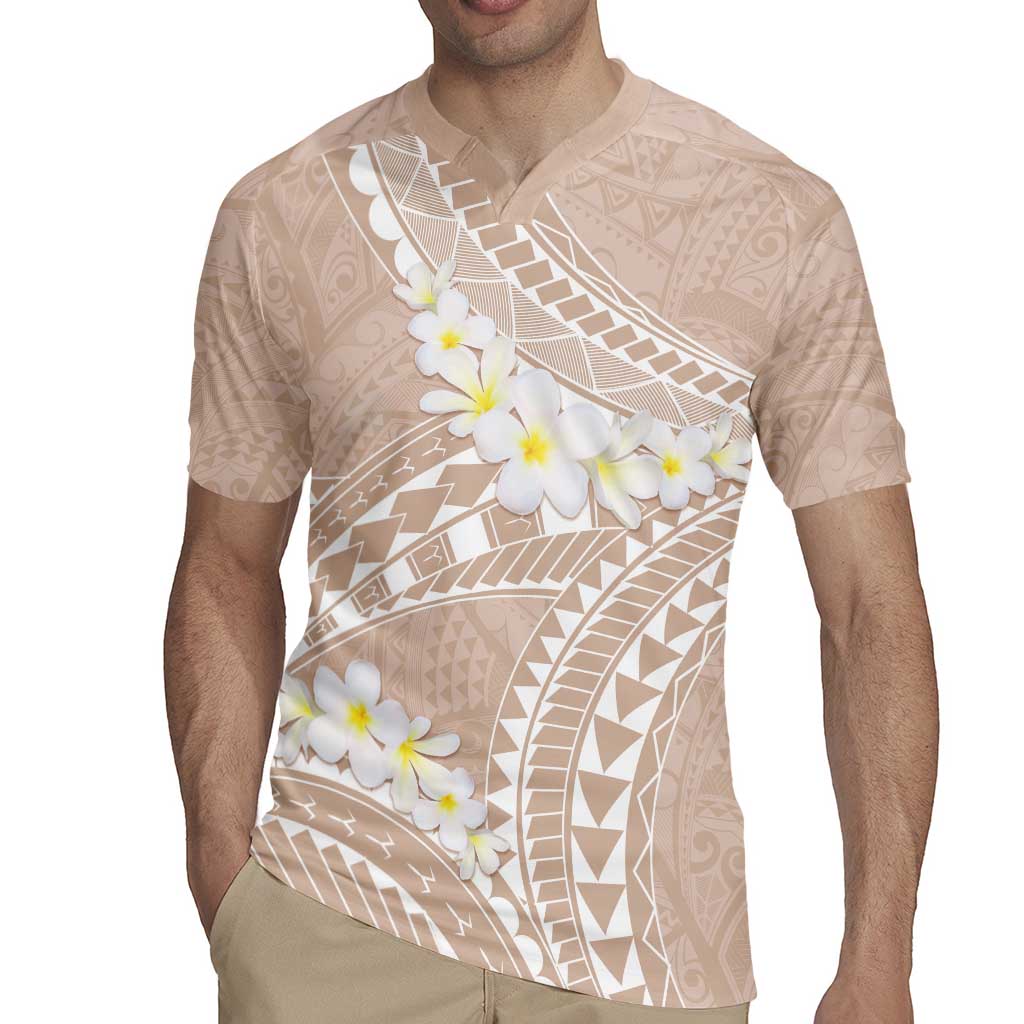 Polynesian Vintage Floral Rugby Jersey Beige Motifs - Polynesian Pride