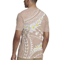 Polynesian Vintage Floral Rugby Jersey Beige Motifs - Polynesian Pride