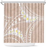Polynesian Vintage Floral Shower Curtain Beige Motifs - Polynesian Pride