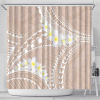 Polynesian Vintage Floral Shower Curtain Beige Motifs - Polynesian Pride