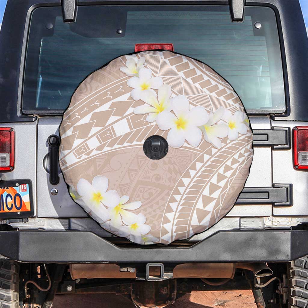 Polynesian Vintage Floral Spare Tire Cover Beige Motifs LT7 Beige - Polynesian Pride