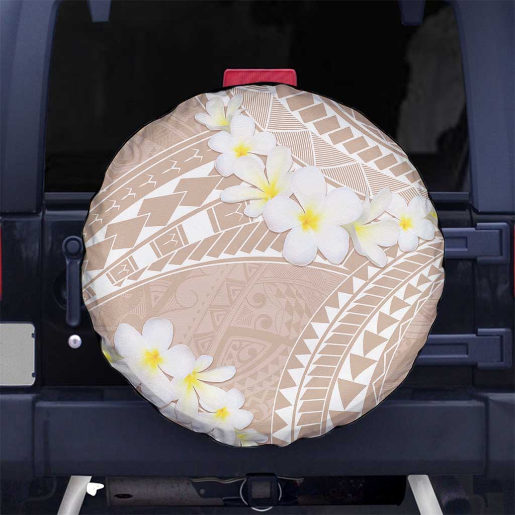Polynesian Vintage Floral Spare Tire Cover Beige Motifs - Polynesian Pride