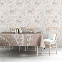 Polynesian Vintage Floral Tablecloth Beige Motifs - Polynesian Pride