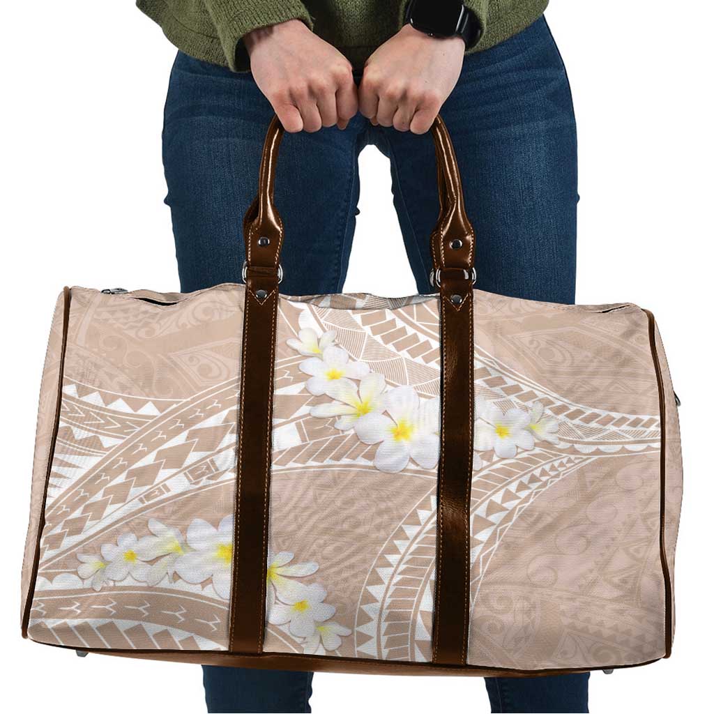 Polynesian Vintage Floral Travel Bag Beige Motifs LT7 Beige - Polynesian Pride