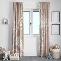 Polynesian Vintage Floral Window Curtain Beige Motifs - Polynesian Pride