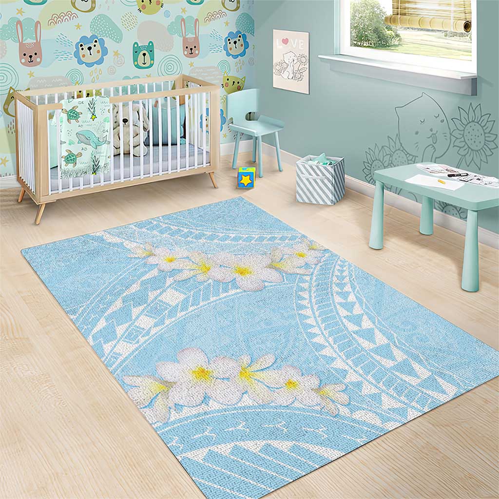 Polynesian Vintage Floral Area Rug Azure Motifs - Polynesian Pride