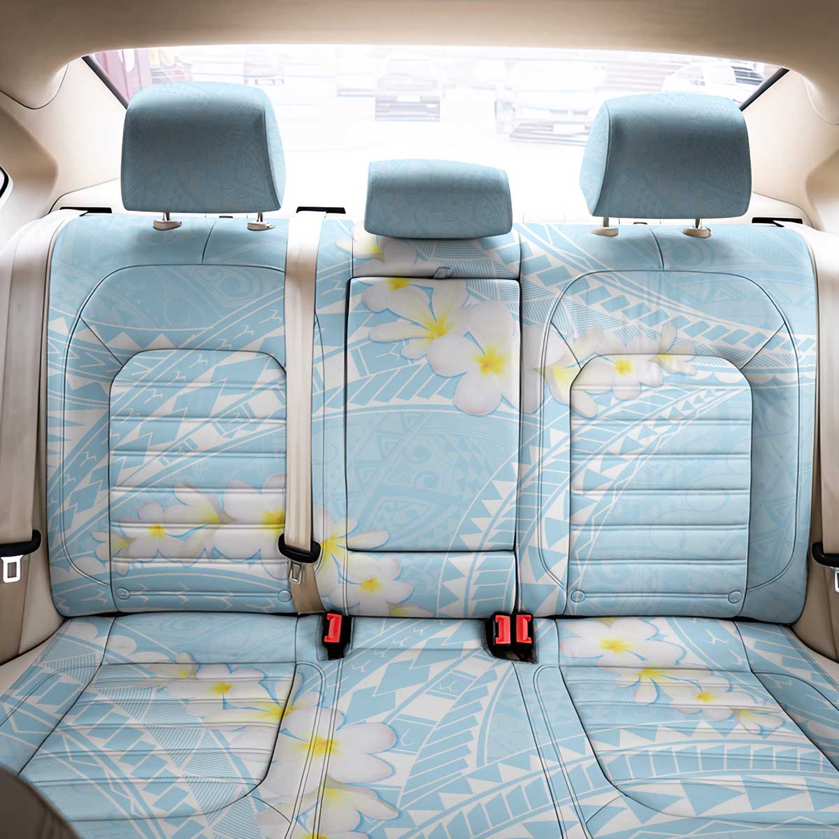 Polynesian Vintage Floral Back Car Seat Cover Azure Motifs LT7 - Polynesian Pride