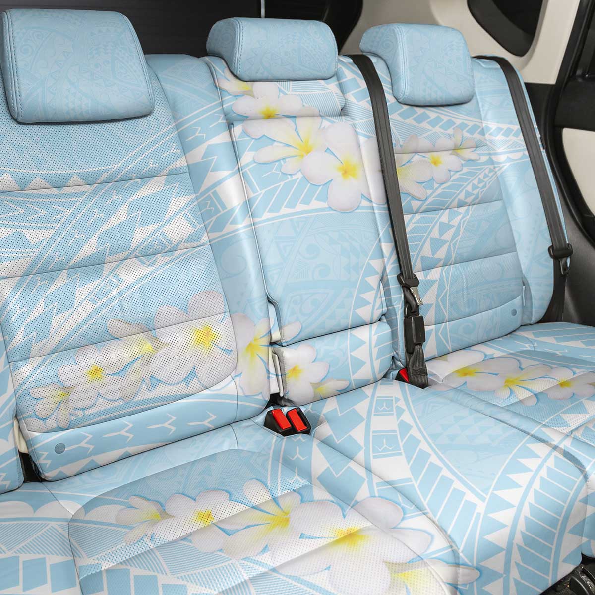 Polynesian Vintage Floral Back Car Seat Cover Azure Motifs LT7 - Polynesian Pride