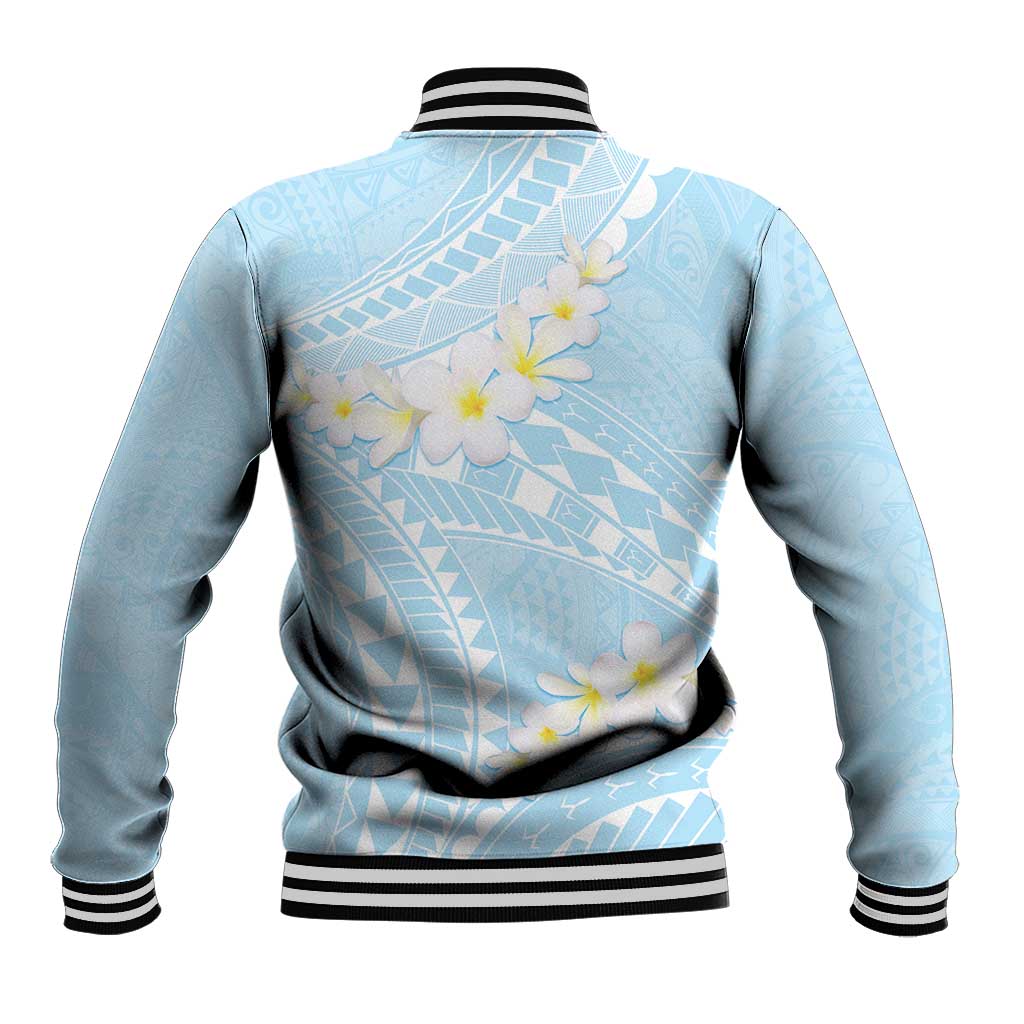 Polynesian Vintage Floral Baseball Jacket Azure Motifs - Polynesian Pride