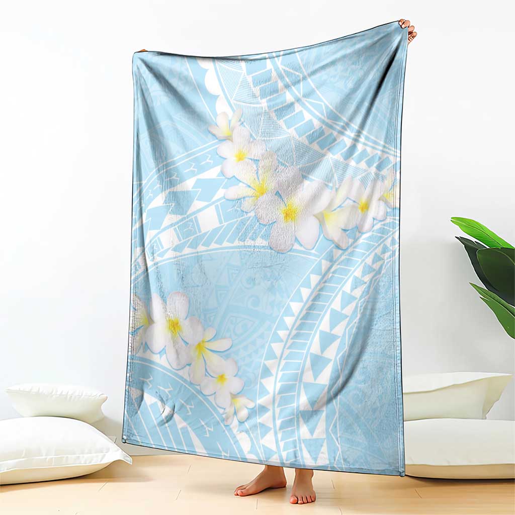 Polynesian Vintage Floral Blanket Azure Motifs - Polynesian Pride