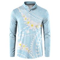 Polynesian Vintage Floral Button Sweatshirt Azure Motifs - Polynesian Pride