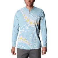 Polynesian Vintage Floral Button Sweatshirt Azure Motifs - Polynesian Pride
