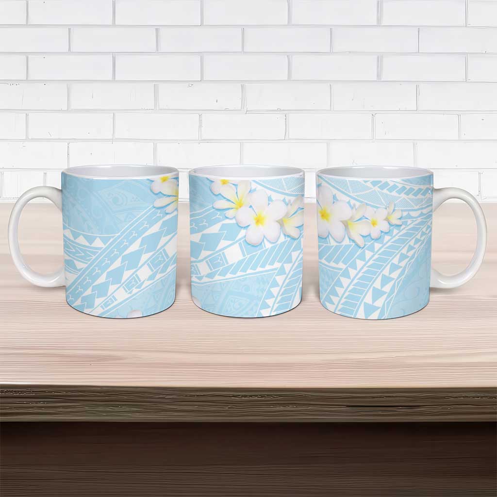 Polynesian Vintage Floral Ceramic Mug Azure Motifs - Polynesian Pride