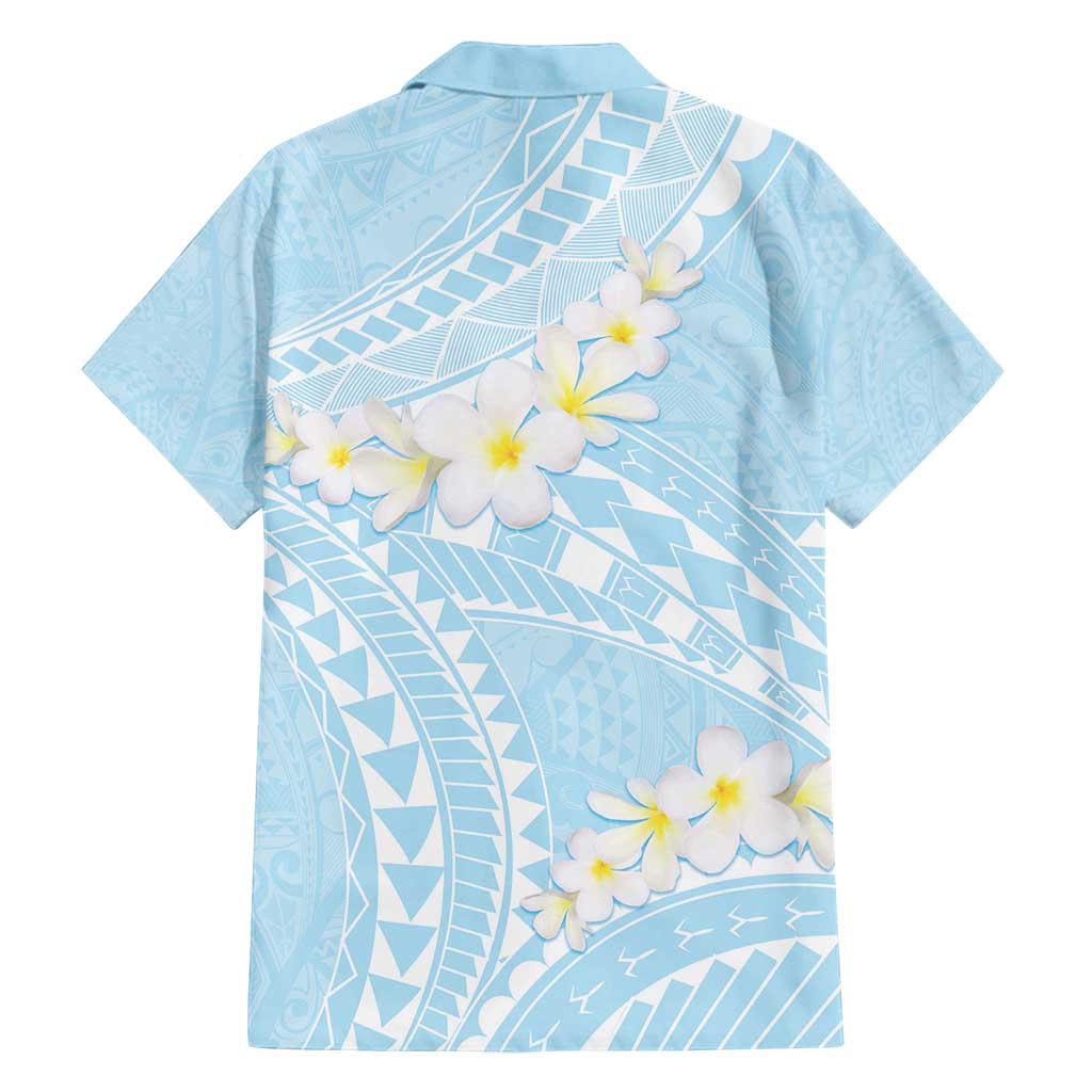 Polynesian Vintage Floral Family Matching Long Sleeve Bodycon Dress and Hawaiian Shirt Azure Motifs LT7 - Polynesian Pride