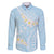Polynesian Vintage Floral Family Matching Short Sleeve Bodycon Dress and Hawaiian Shirt Azure Motifs - Polynesian Pride