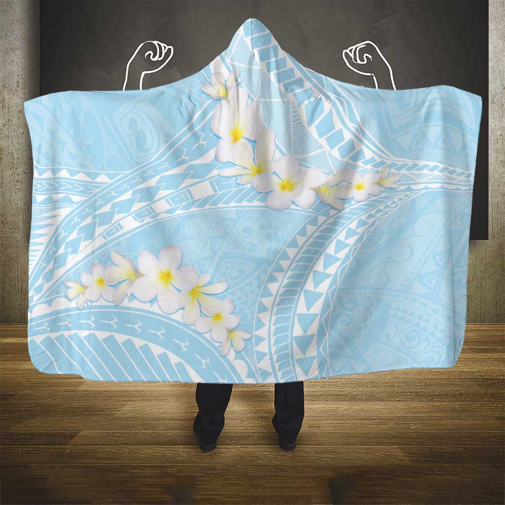 Polynesian Vintage Floral Hooded Blanket Azure Motifs - Polynesian Pride