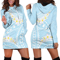 Polynesian Vintage Floral Hoodie Dress Azure Motifs LT7 - Polynesian Pride