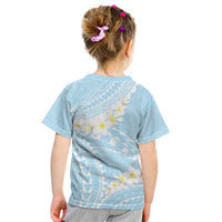 Polynesian Vintage Floral Kid T Shirt Azure Motifs - Polynesian Pride
