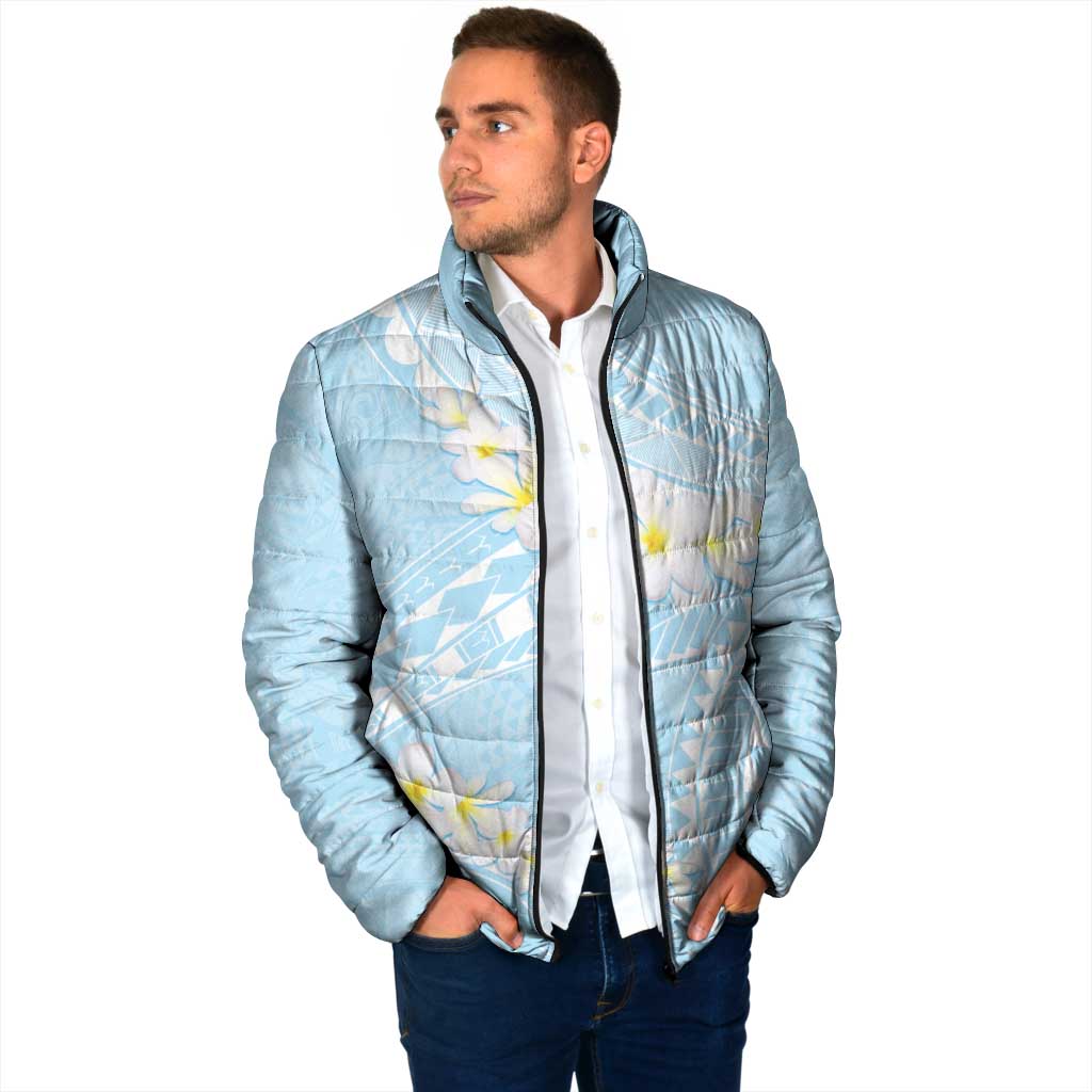Polynesian Vintage Floral Padded Jacket Azure Motifs - Polynesian Pride